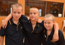 Trio brave the shave