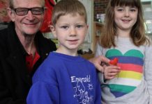 Emerald stands still for salute