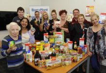 Staff dig in for food drive