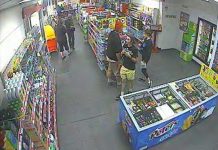 Youth gang strike service station