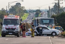 Truck driver and unborn baby escape smash