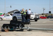 Driver flees after hitting students