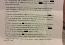 Letters pest hits neighbours