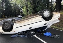 Woman hospitalised after Gembrook car flip