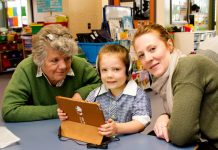 Grandparents visit children