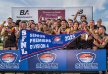 Hawks hoist first ever flag