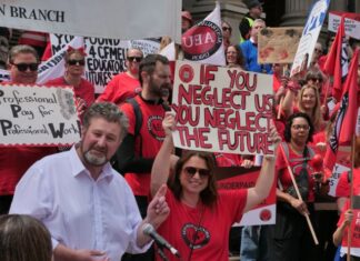 Second strike deepens education pay fight